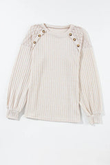 Buttoned Ribbed Top