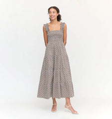 Couturebud The Kimmy Nap Dress - Chocolate Circular Lattice