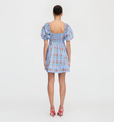 CouturebudThe Matilda Mini Dress - Blue Floral Block Stripe
