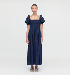Couturebud The Scarlett Nap Dress - Navy Sheer Plaid