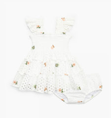 Couturebud The Baby Ellie Nap Dress - White Daisy Eyelet