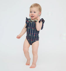 CouturebudThe Baby Rosie Swimsuit - Navy Trailing Fern