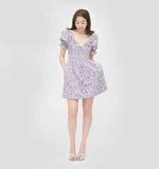 Couturebud The Ophelia Mini Dress - Pink Basketweave Vine