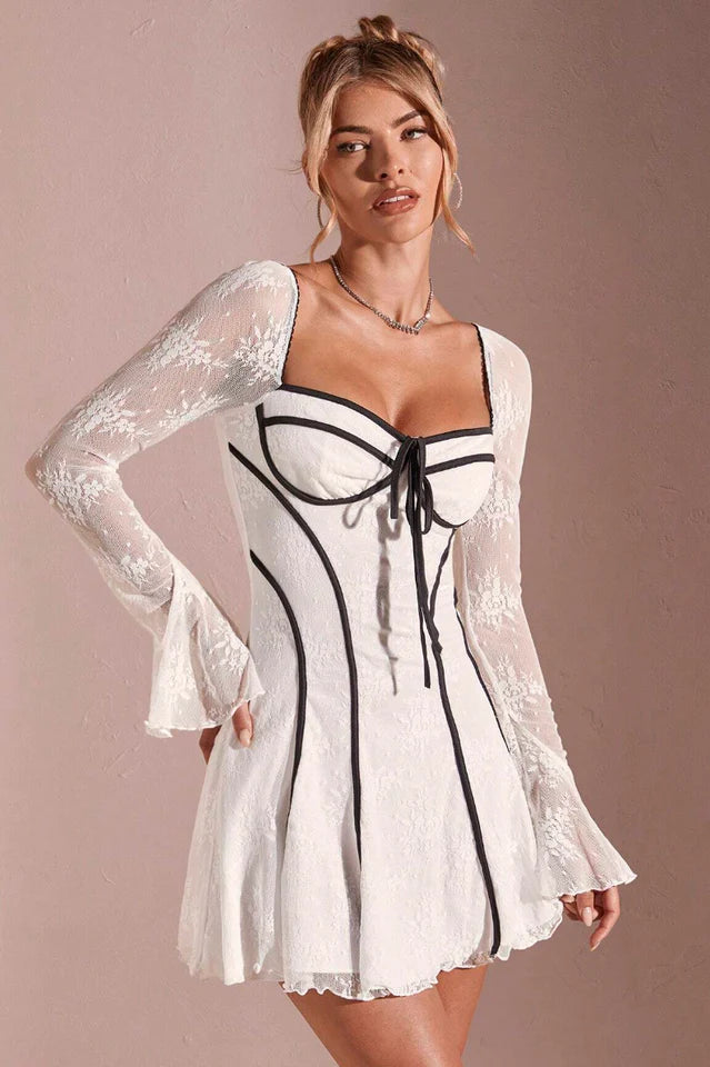 Ruffled Hem Pleated Dress