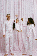 Couturebud x Roller Rabbit Mens Sugarplum Lattice Long Sleeve Polo Pajamas