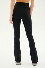 Raquel High Waist Flared Legging - Black/White/Heather Grey