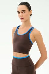 Amber Airweight Bralette - Dark Chocolate/Classic Blue