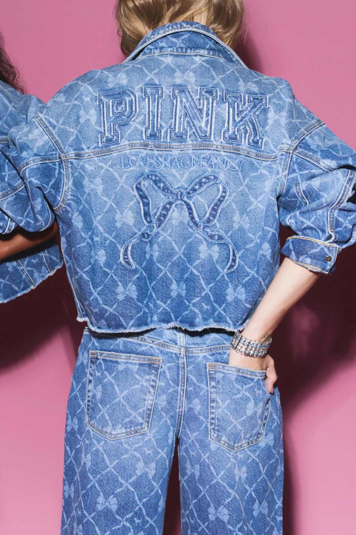 PINK x Couturebud Cropped Denim Jacket