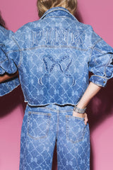 PINK x Couturebud Cropped Denim Jacket