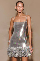 Faye Sequin Flower Mini Dress