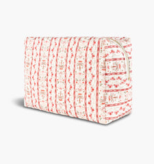 Couturebud The Quilted Cosmetic Bag - Pink Emma Stripe