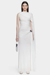 Aubrie Draped Cape Maxi Dress