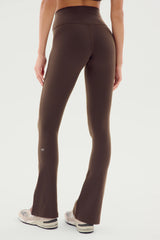 Raquel High Waist Flared Legging - Dark Chocolate