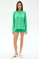 Andie Oversized Fleece Sweatshirt - Spearmint