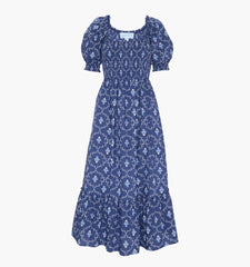 Couturebud The Maternity Louisa Nap Dress - Navy Trellis