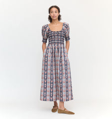 Couturebud The Madeline Nap Dress - Navy Emma Stripe
