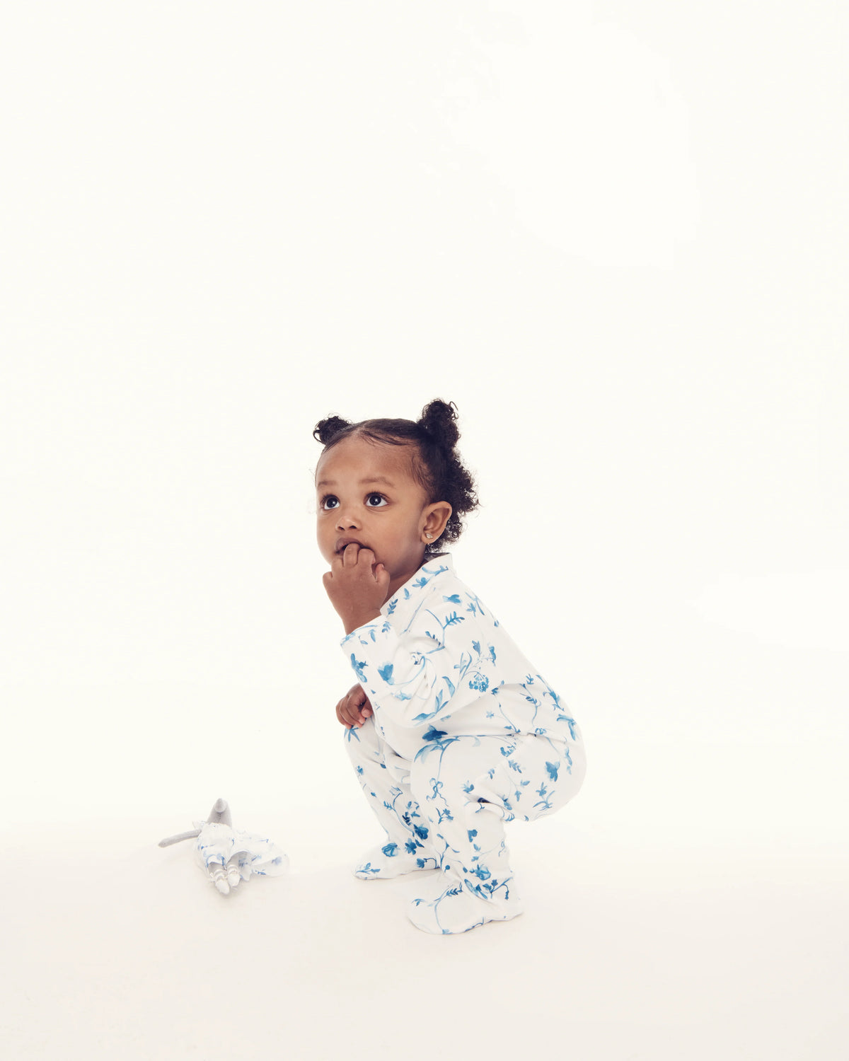 Couturebud The Footie Pajama - Blue Botanical