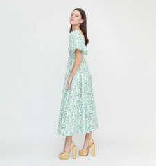 CouturebudThe Hill House x La Coqueta Matilda Dress - Green Bird Floral