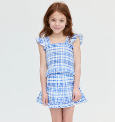 Couturebud The Tiny Paz Set - Blue Watercolor Gingham