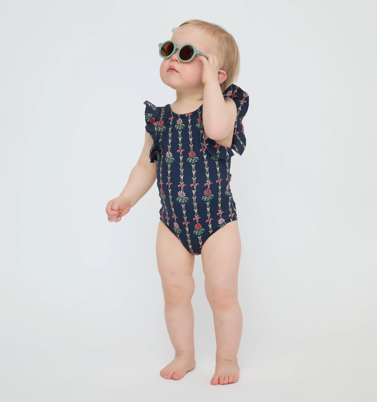 CouturebudThe Baby Rosie Swimsuit - Navy Trailing Fern