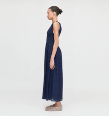 Couturebud The Cosima Nap Dress - Navy Sheer Plaid