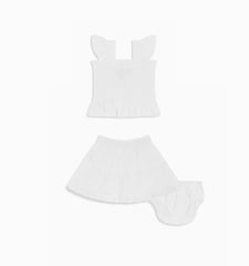 Couturebud The Baby Paz Set - White Linear Swiss Dot