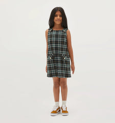 Couturebud The Tiny Harris Dress - Green Wallace Plaid