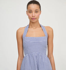 Couturebud The Fleur Mini Dress - Navy Gingham