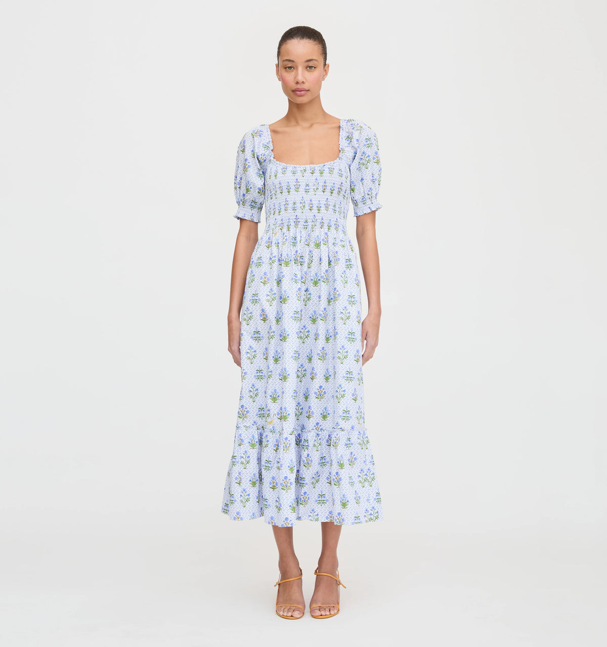 CouturebudThe Louisa Nap Dress - Blue Block Print