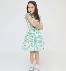 CouturebudThe Hill House x La Coqueta Tiny Ellie Nap Dress - Green Bird Floral