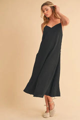 Aemi+Co Side Button Midi Cami Dress