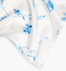 Couturebud The Sisi Silk Pillowcase - Blue Botanical