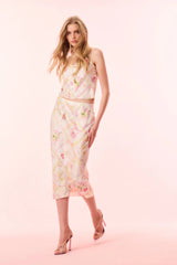 Castle Silk-Blend Fruit Print Midi Skirt