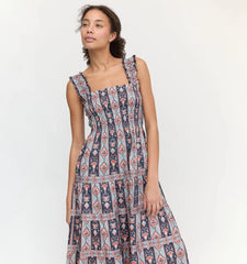 Couturebud The Kimmy Nap Dress - Navy Emma Stripe