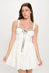Front Ribbon Tie Bustier Dress
