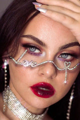 Half Frame Rhinestone Crystal Glasses