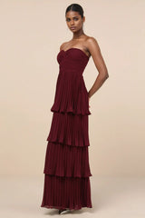 Anastasia Strapless Tiered Chiffon Maxi Dress