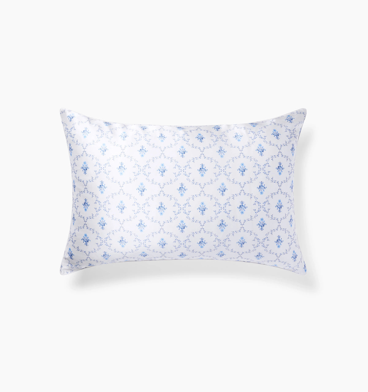 Couturebud The Sisi Silk Pillowcase - Blue Trellis