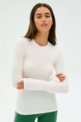 Louise Rib Long Sleeve - White
