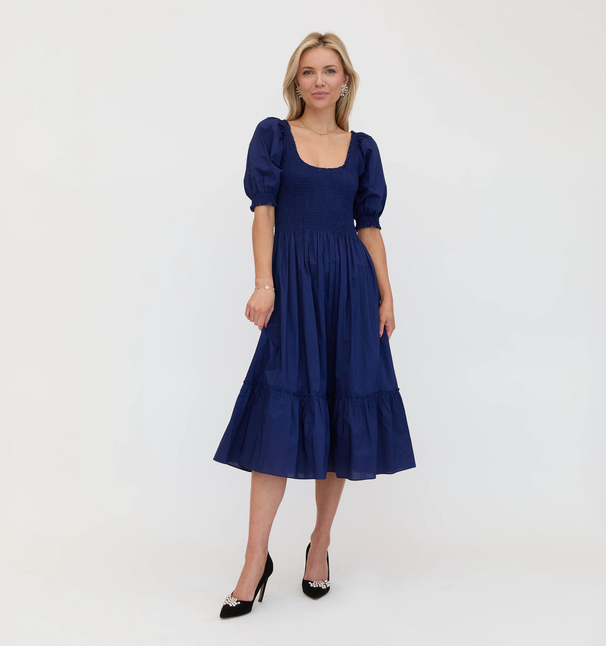 Couturebud The Louisa Nap Dress - Navy Cotton
