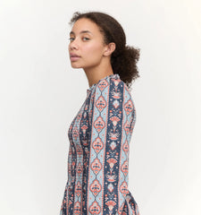 Couturebud The Viviana Mini Nap Dress - Navy Emma Stripe