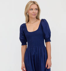 Couturebud The Louisa Nap Dress - Navy Cotton