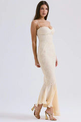 Vanilla Chiffon & Lace Gown