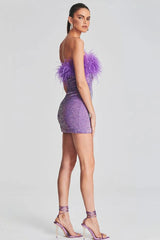 Torin Sequin Feather Dress