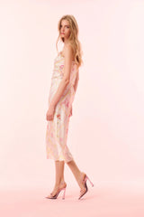 Castle Silk-Blend Fruit Print Midi Skirt