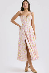 Clarabelle Pink Meadow Print Cotton Sundress