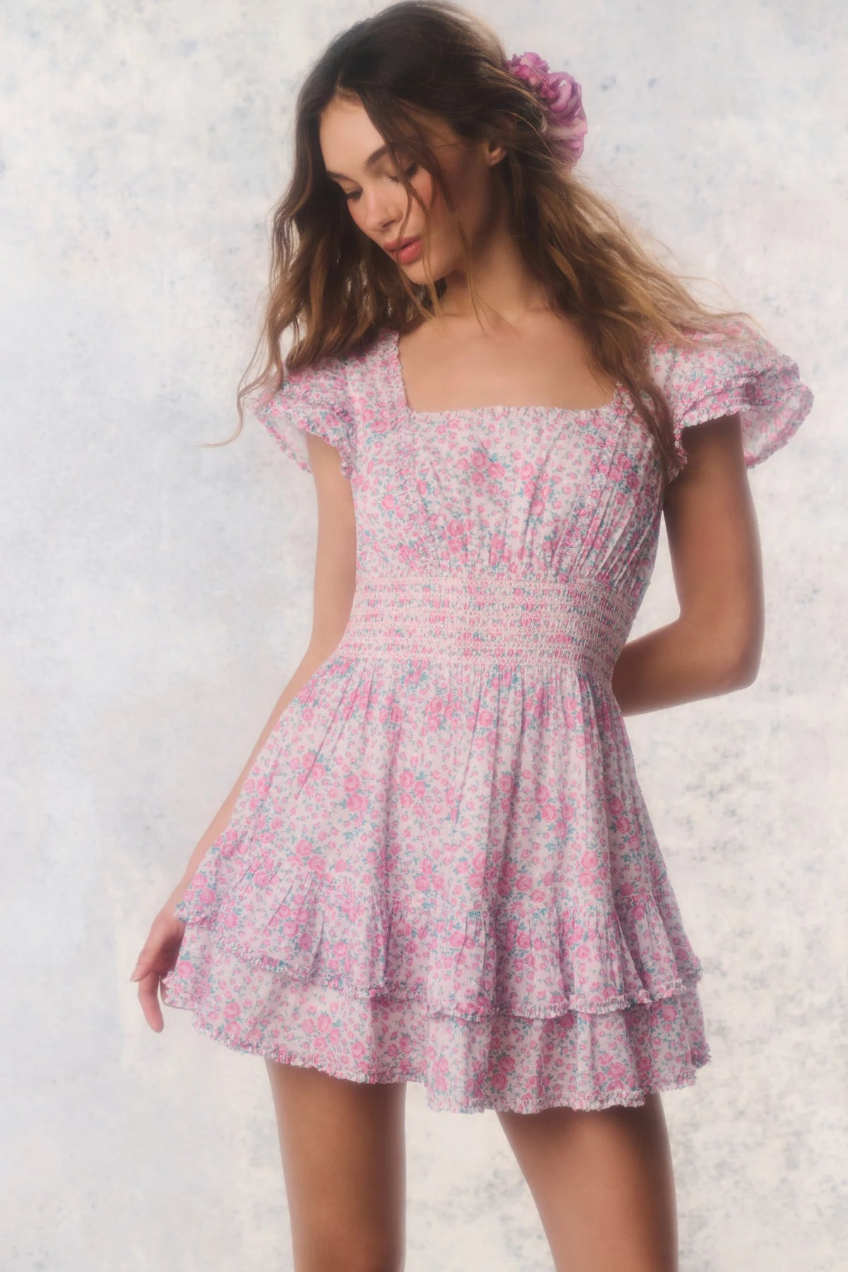 Re-Edition Stanton Floral Cotton Mini Dress
