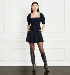 Couturebud The Athena Nap Dress - Black Crepe