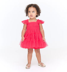 Couturebud The Baby Tulle Ellie Nap Dress - Red Tulle