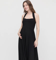 Couturebud The Maternity Fleur Dress - Black Jersey